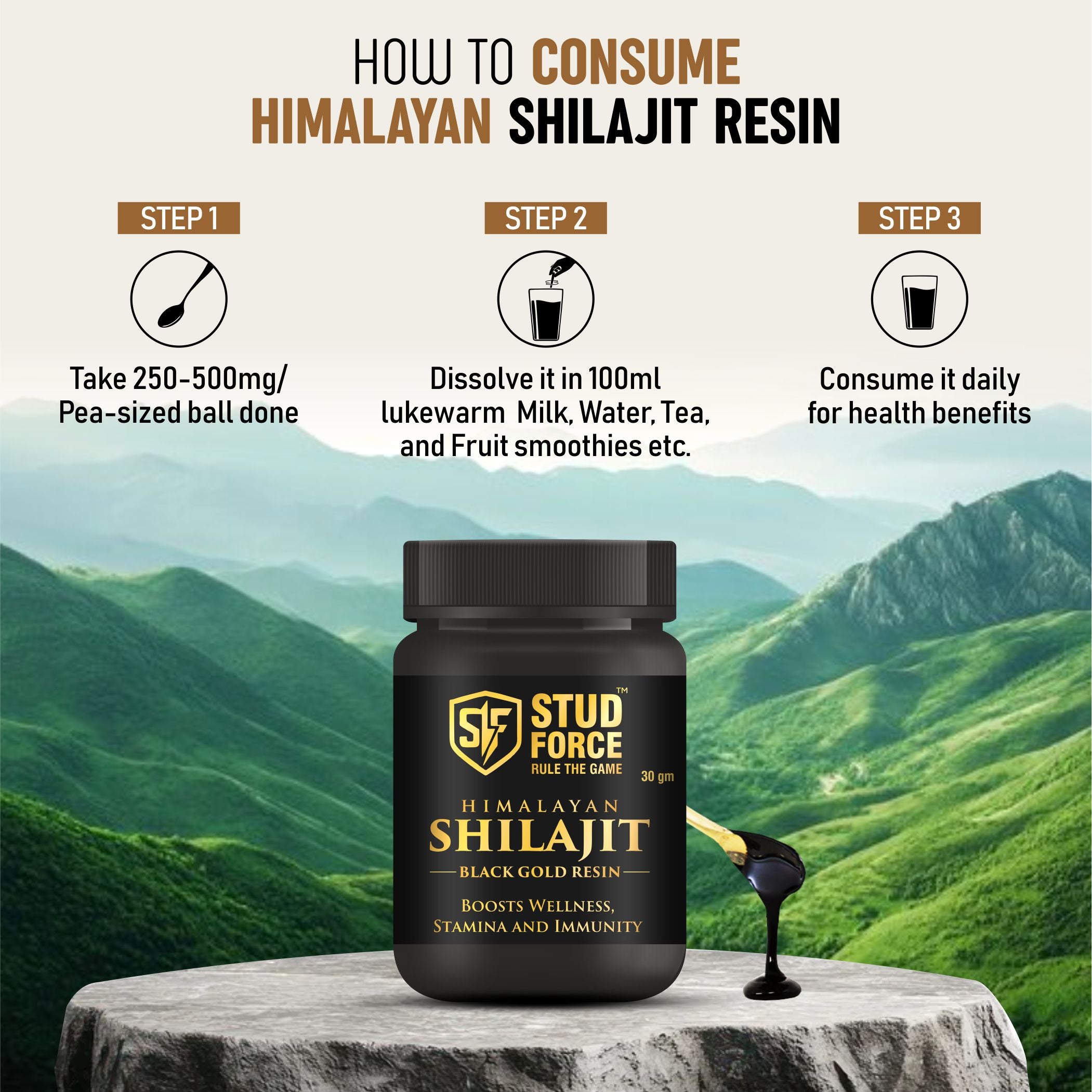 HIMALAYAN SHILAJIT BLACKGOLD RESIN (30 GM)