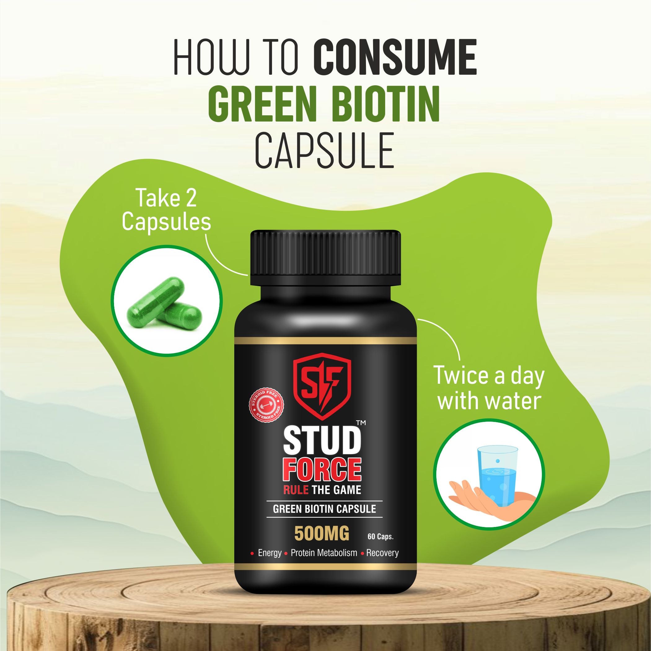 GREEN BIOTIN 500 CAPSULES (60 CAPS)