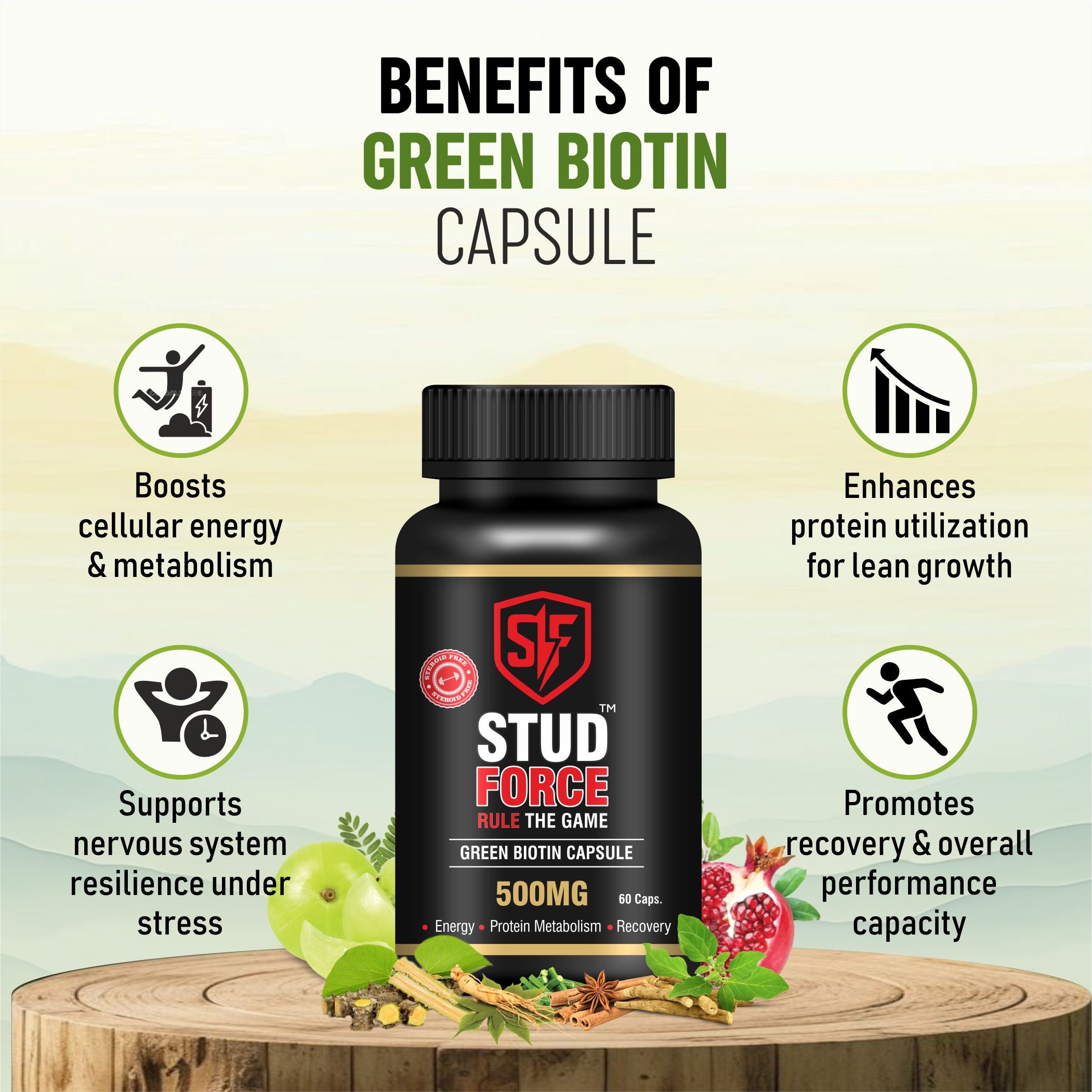 GREEN BIOTIN 500 CAPSULES (60 CAPS)