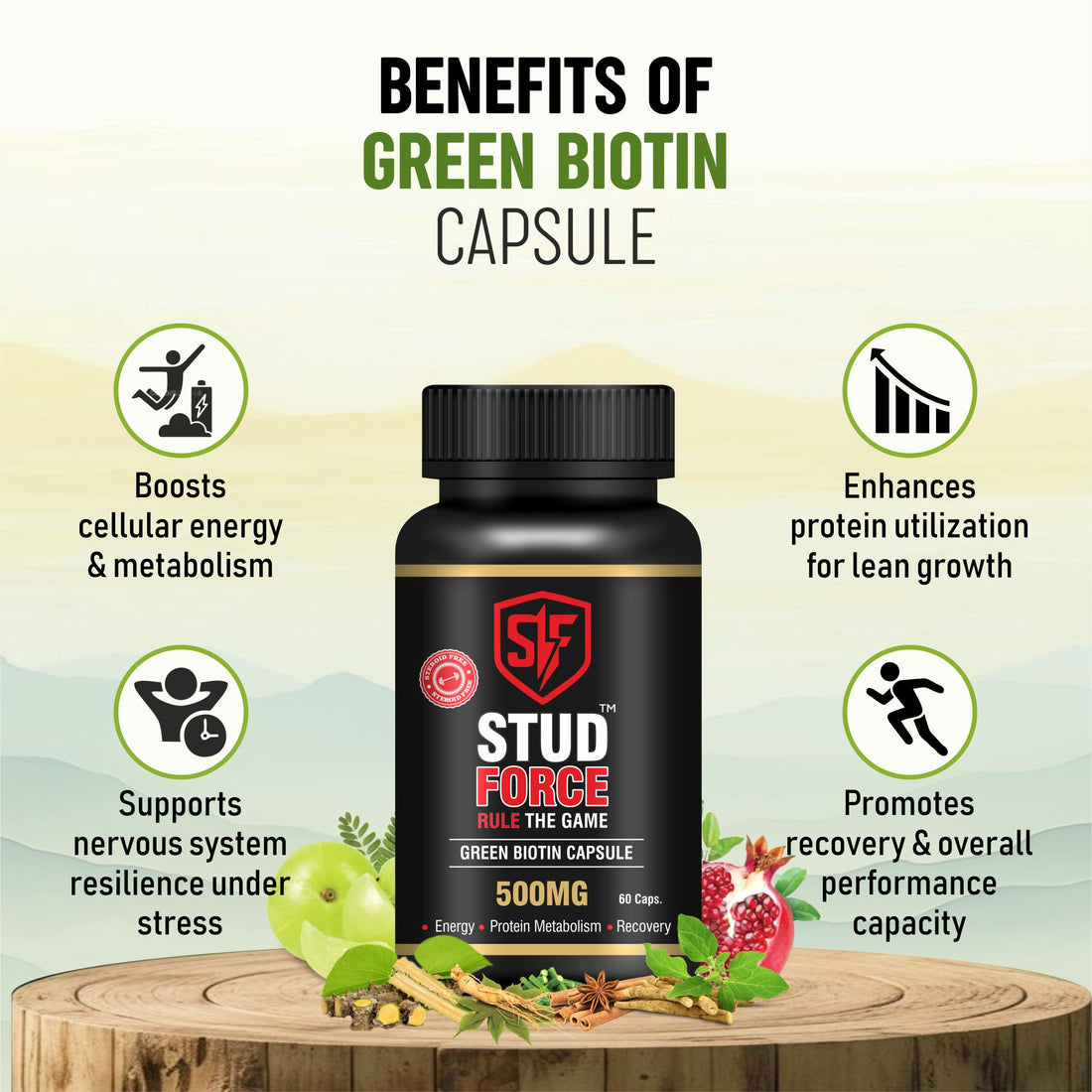GREEN BIOTIN 500 CAPSULES (60 CAPS)