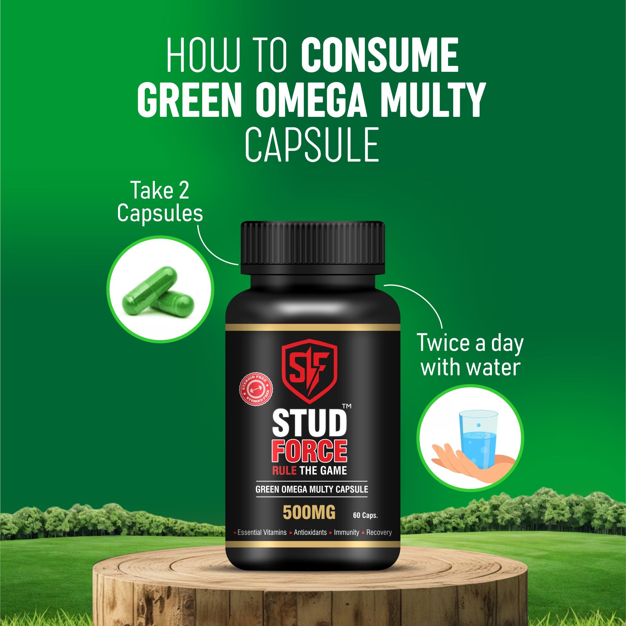 GREEN OMEGA MULTY 500 CAPSULES (60 CAPS)