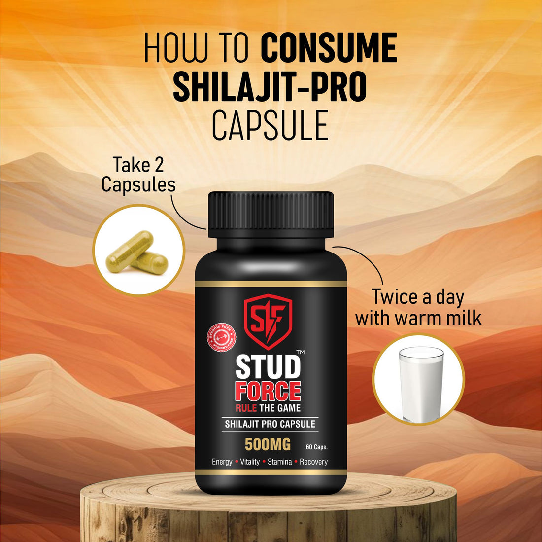 SHILAJIT PRO 500 CAPSULES (60 CAPS)